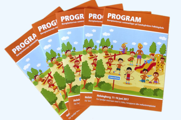 Programmet för Barnplantornas sommarläger på Sundsgården - skapat av Xtrovert Media