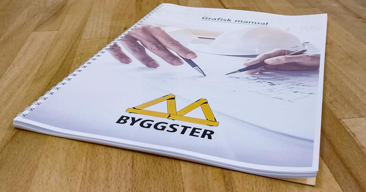 Grafisk manual från Xtrovert Media, reklambyrå i Göteborg, till byggfirman Byggster.