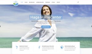 Webbsida för Haga HälsoCenter av Xtrovert Media, reklambyrå i Göteborg