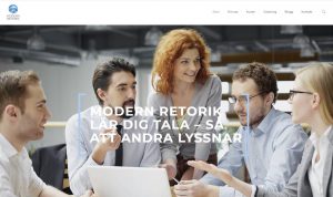 Webbsida för Modern Retorik (Kronkvist Kommunikation) av Xtrovert Media, reklambyrå i Göteborg